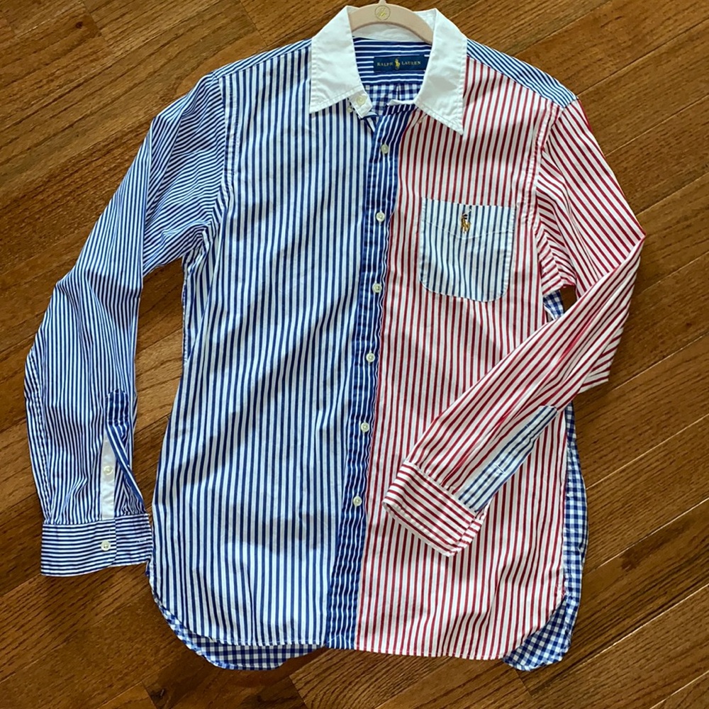 Polo button down shirt, worn one time